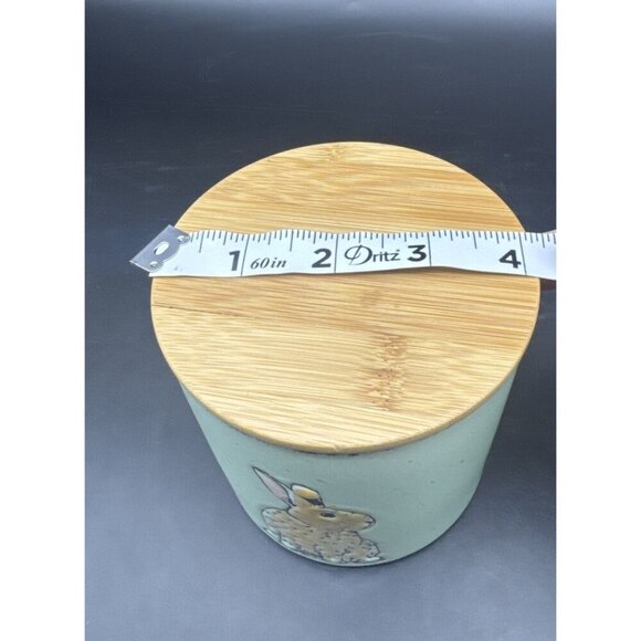 In Homestylez Ceramic Green Speckled Bunny Rabbit Canister Jar 4” Farmhouse - Picture 10 of 10